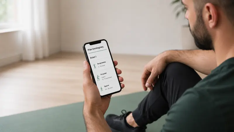 Sprawdzenie planu treningowego na telefonie
